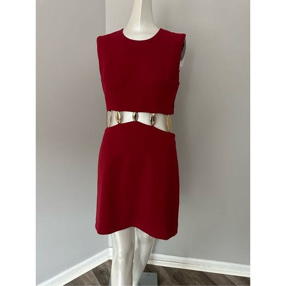 SIMKHAI Sleeveless Back Zip Dory Cut-out Embellished Mini Dress Red Size 2 $675 - Picture 6 of 12